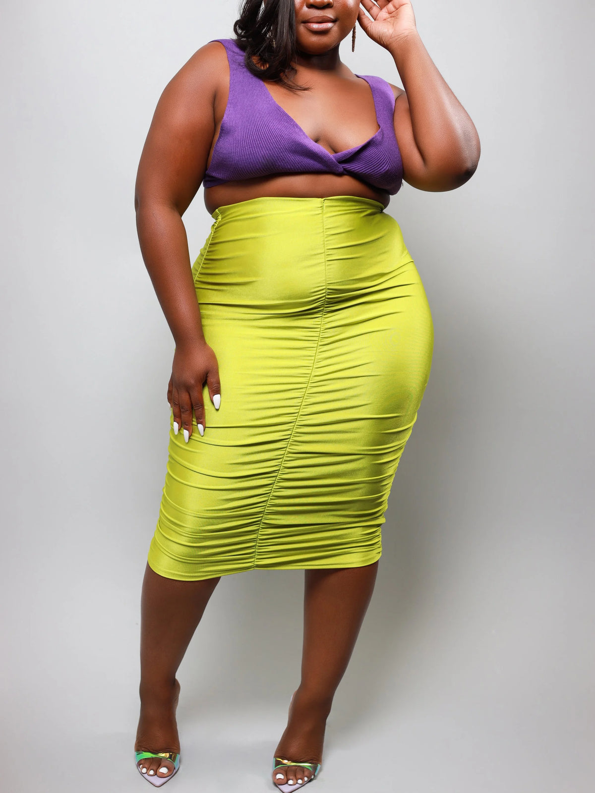 Nneka Midi Ruched Skirt