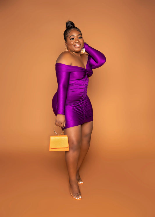 Koro Off the Shoulder Long Sleeve Dress