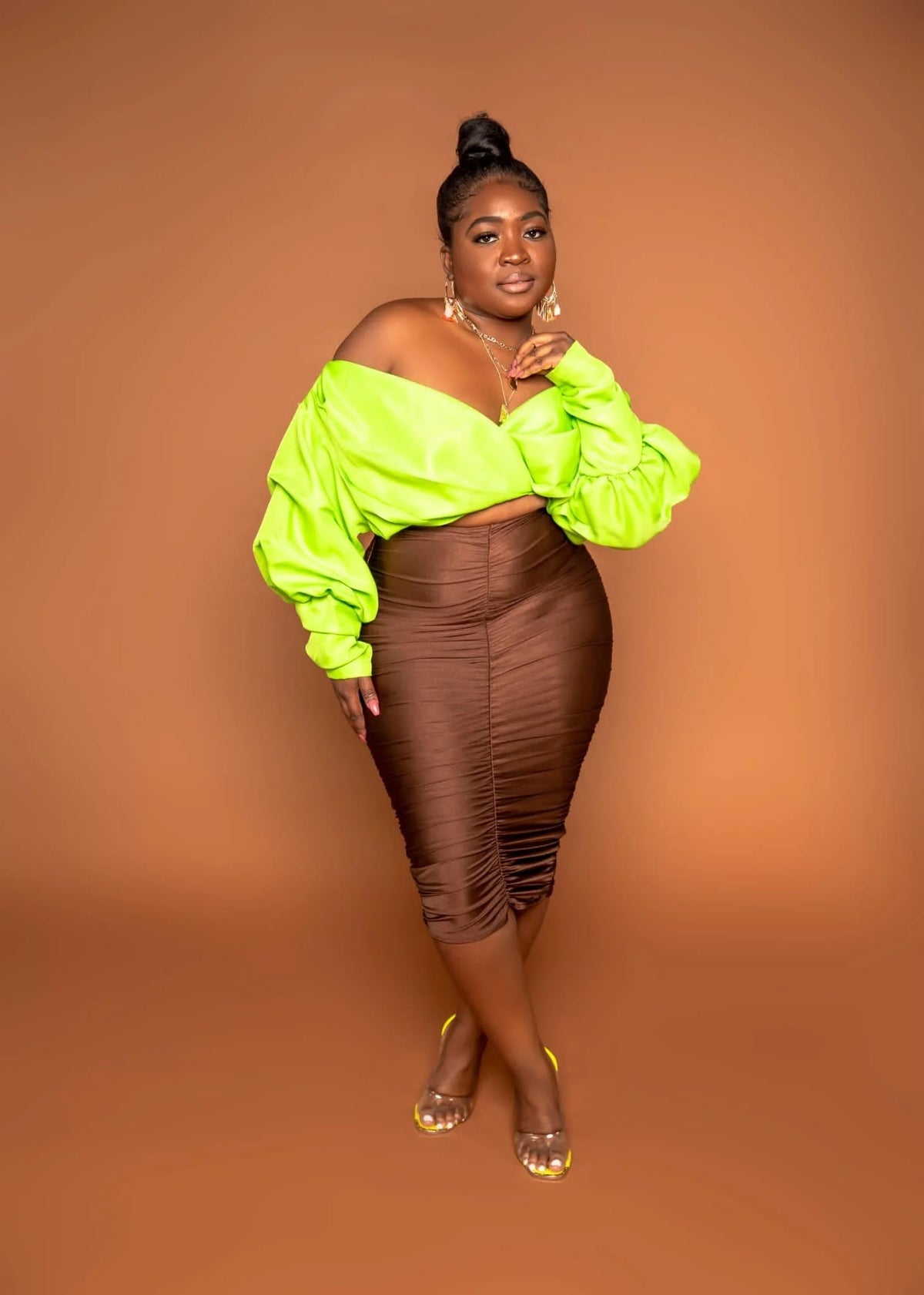 Nneka Midi Ruched Skirt