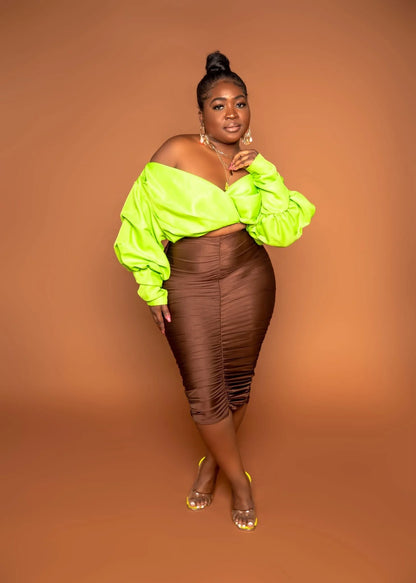 Nneka Midi Ruched Skirt