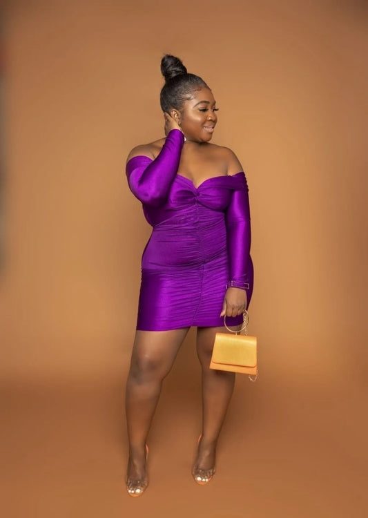 Koro Off the Shoulder Long Sleeve Dress