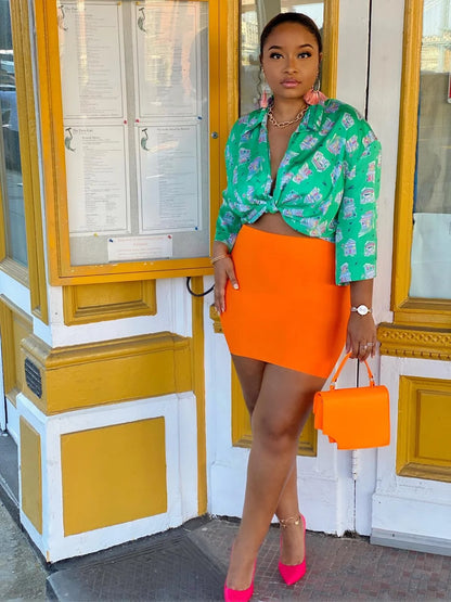 Nara Mini Skirt (Orange)