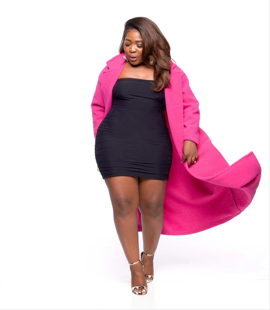 Zulu Woven Maxi Duster Coat Jacket-Fuchsia